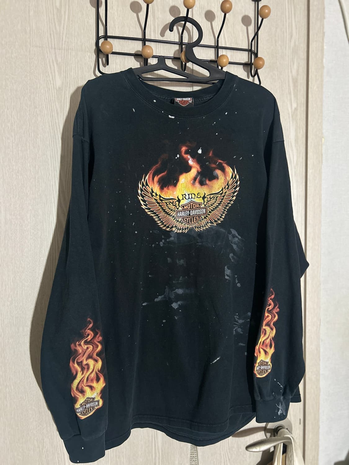 할리데이비슨 빈티지 롱슬리브 플레임 2000년대 초기 생산 상품이미지1