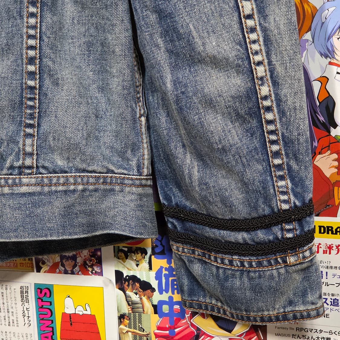 빈티지 워싱 데님 나폴레옹 라인 자켓 상품이미지8