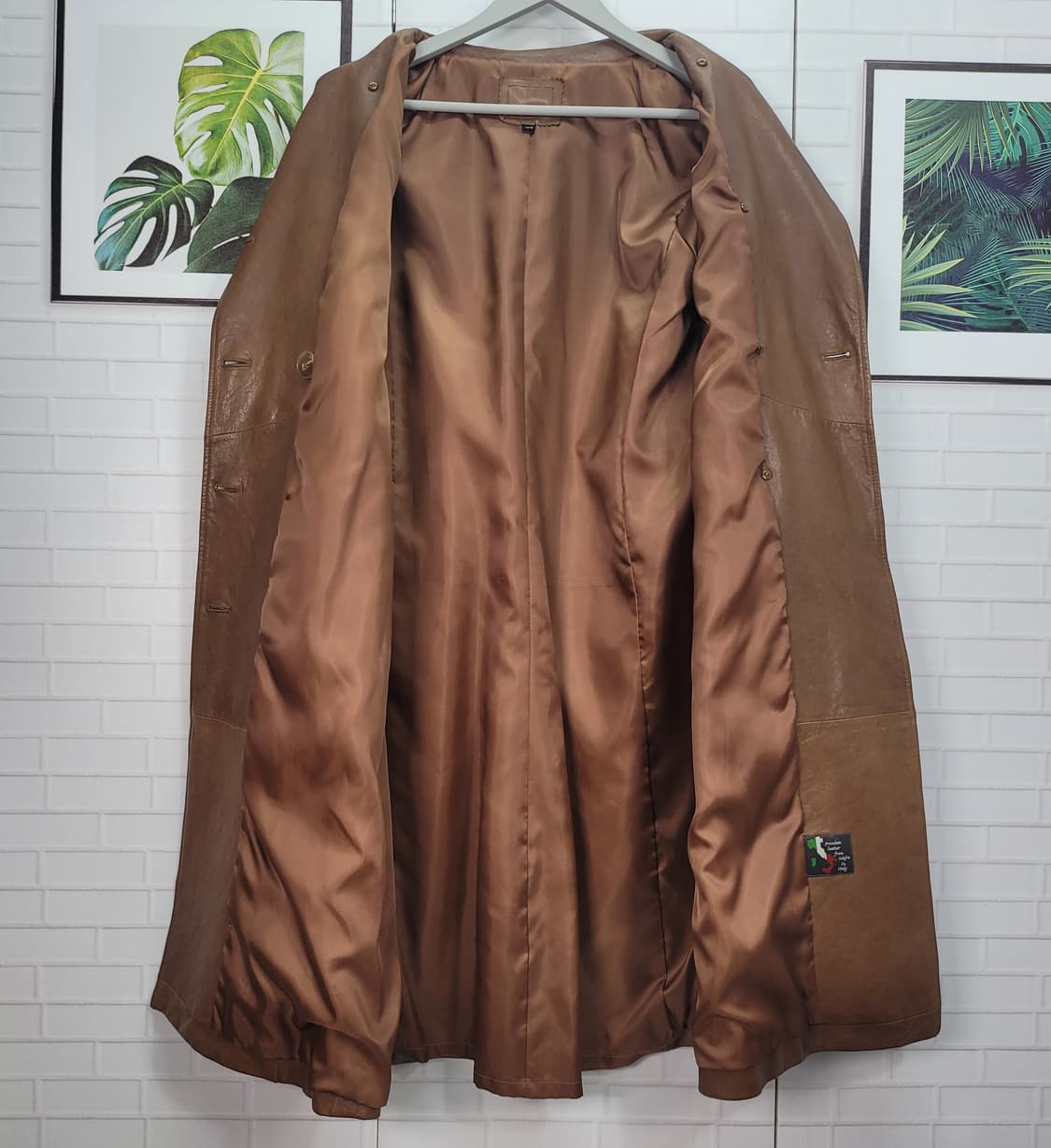 로보 양가죽 카멜 베이지 트렌치 롱 코트 77사이즈 상품이미지9