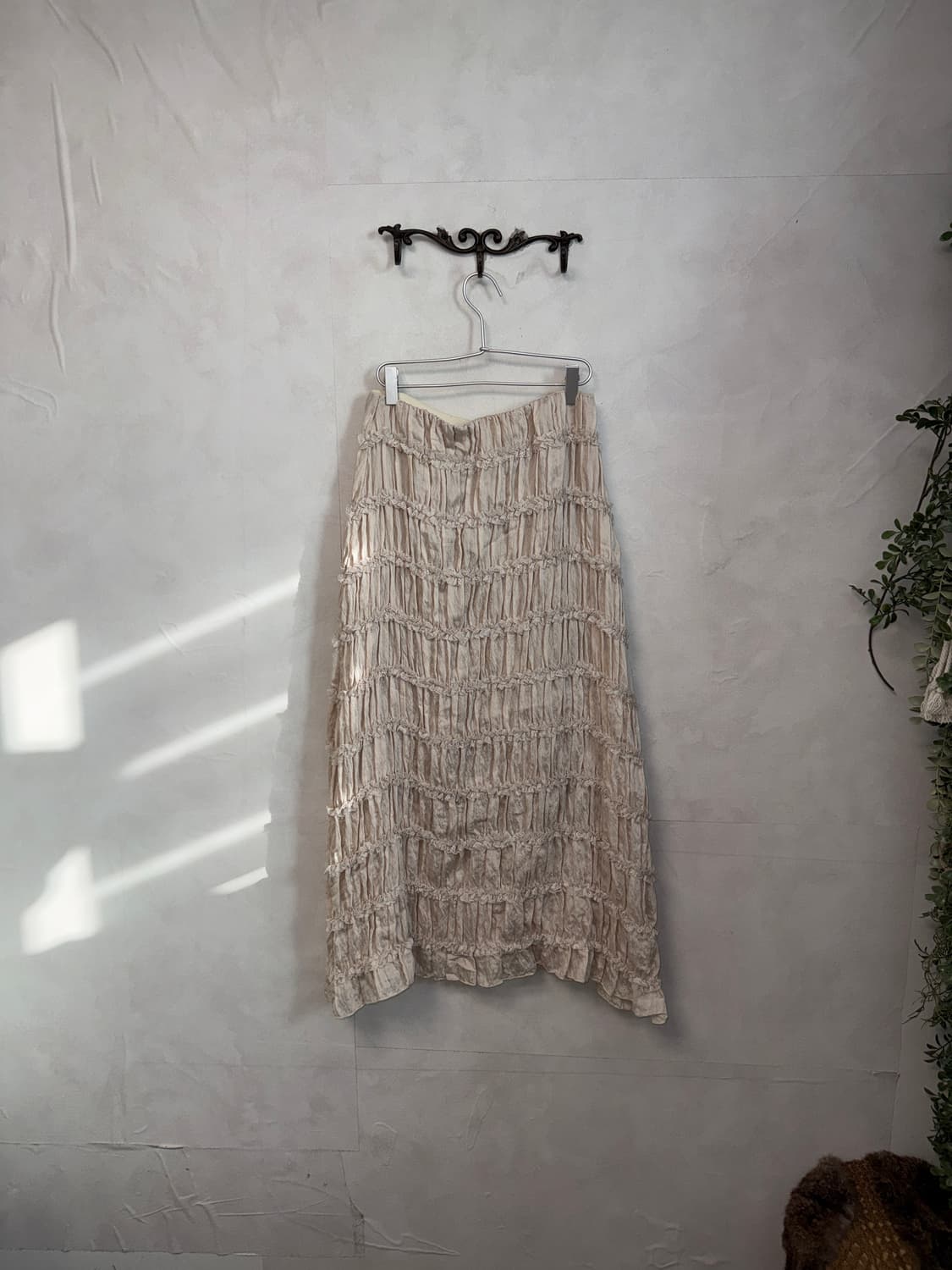 Baby pink ruffle lace long skirt 상품이미지3