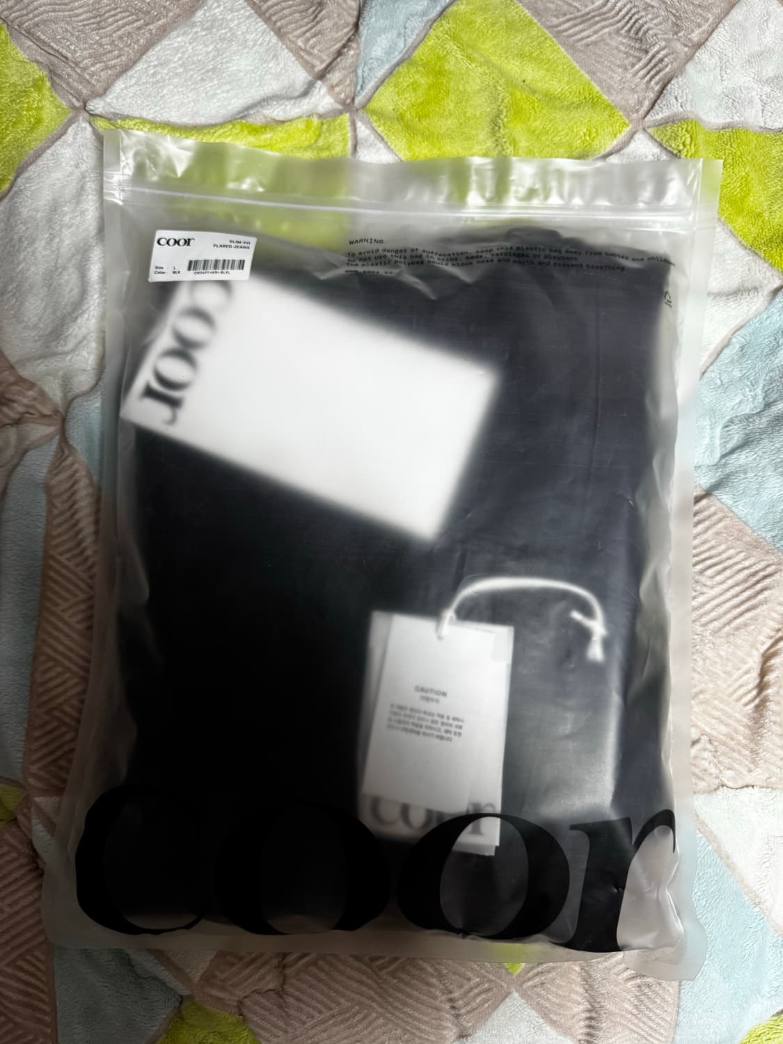 쿠어 슬림핏 플레어드 진스 블랙 L 새상품 상품이미지3