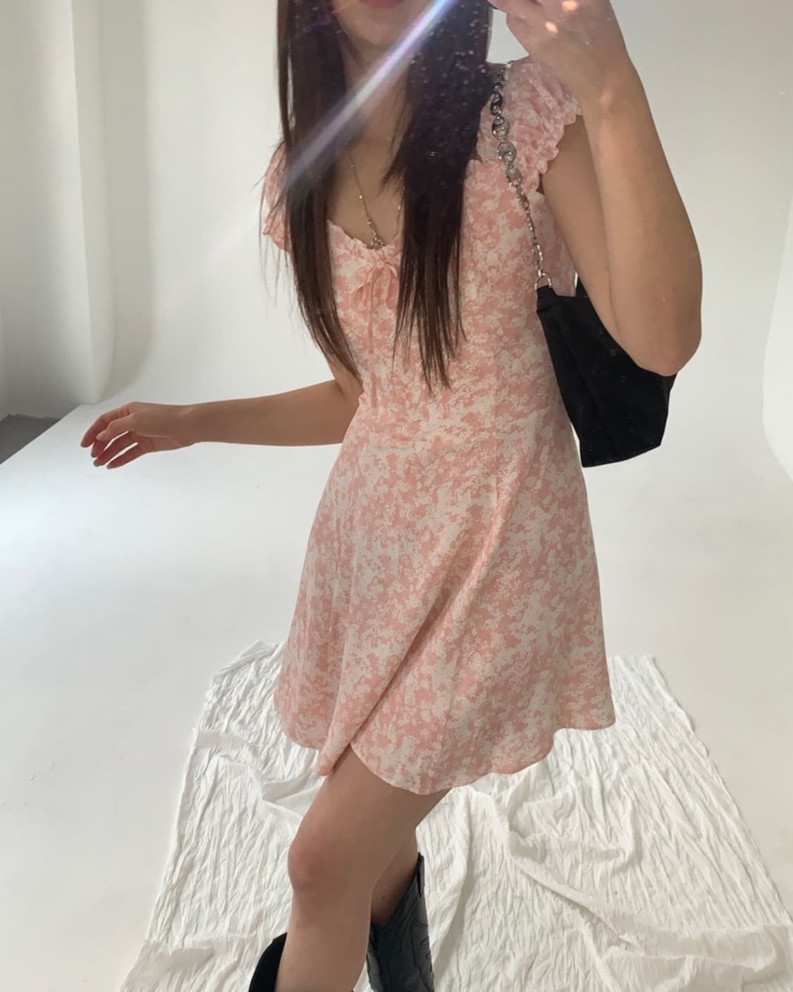 루루서울 베로나 퍼프 미니 드레스 원피스 핑크 상품이미지1