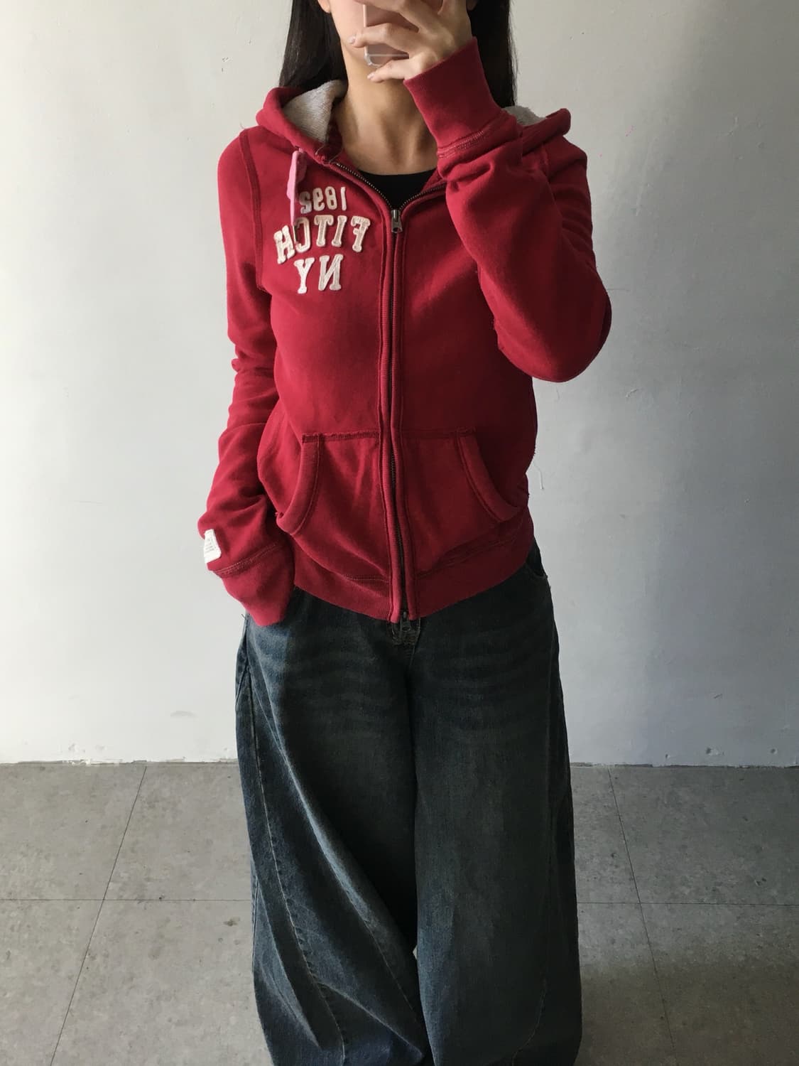 아베크롬비 로고 후드집업 상품이미지1