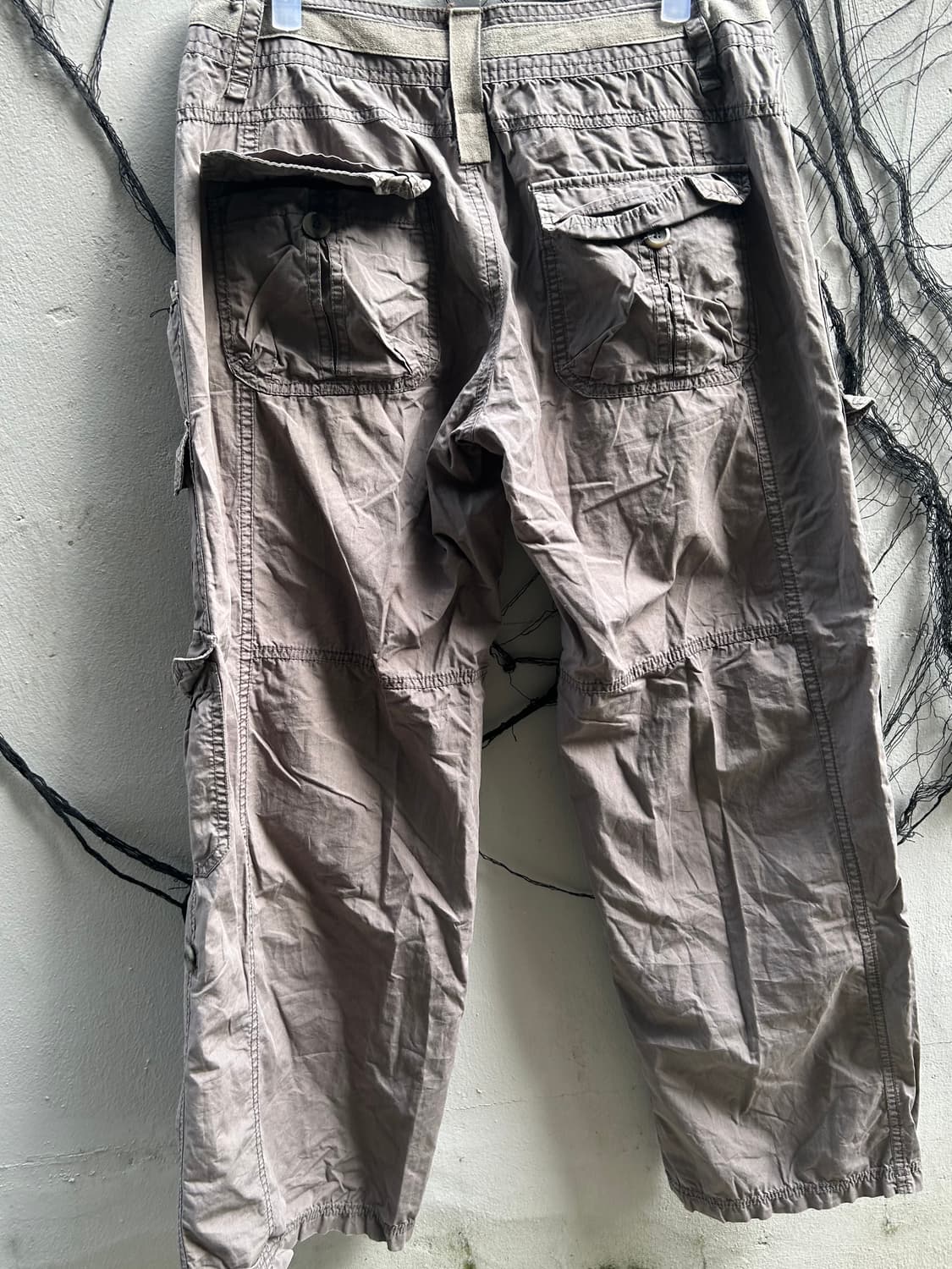 *rare* 00s 빈티지 y2k 본디지 멀티포켓 와이드 카고팬츠 상품이미지3