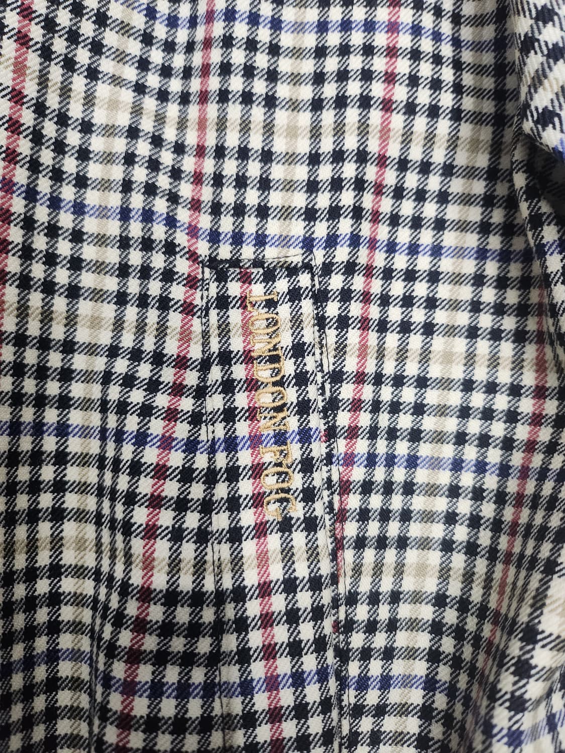 LONDON FOG 런던포그 체크 패턴 블루종 100 (105-110) 상품이미지4