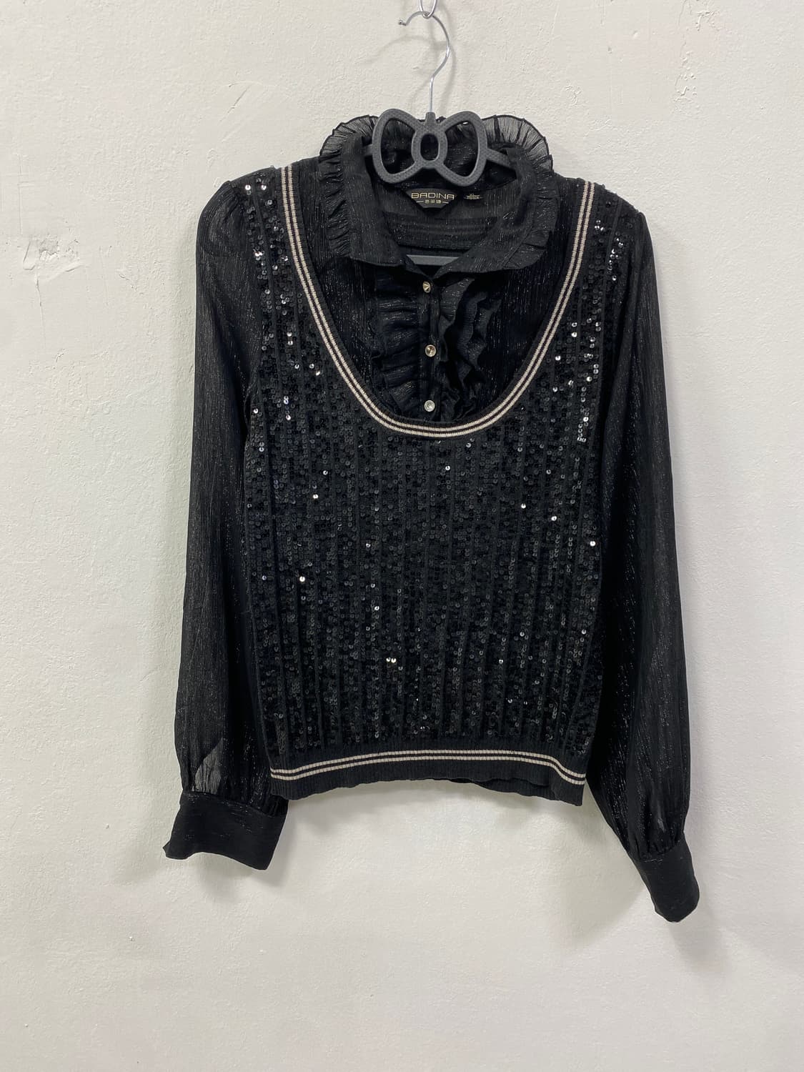 [BADINA] 고딕 레이스 펑크 글리터 블라우스 상품이미지4