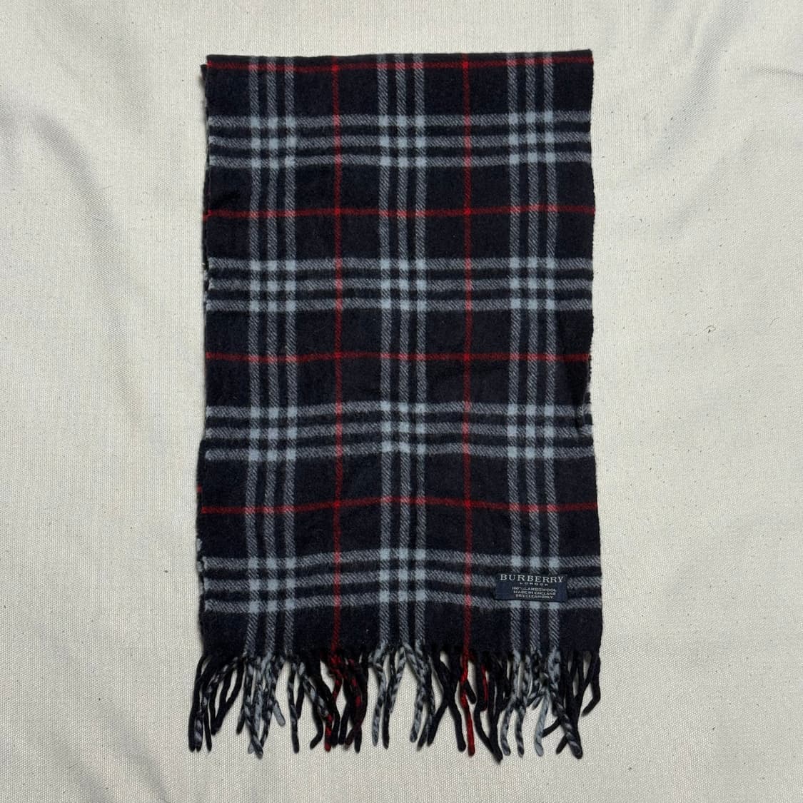 OS 버버리 네이비 노바체크 램스울 머플러 상품이미지2