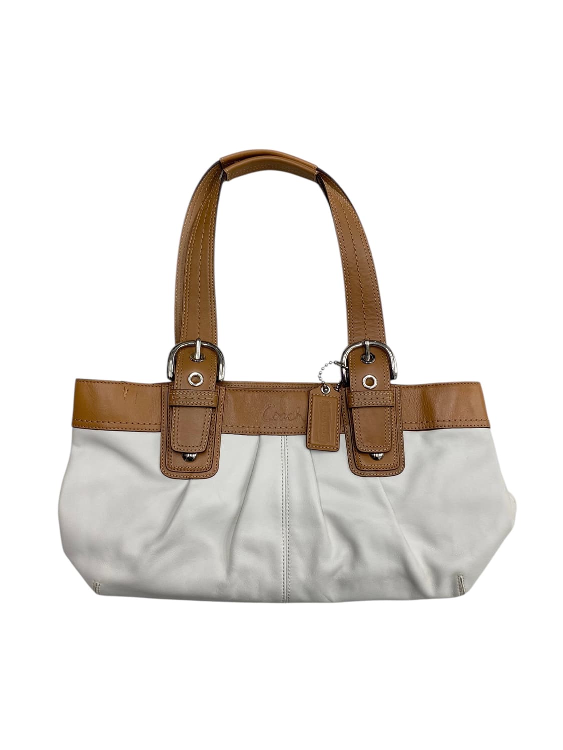 코치 y2k 화이트 레더백 상품이미지1