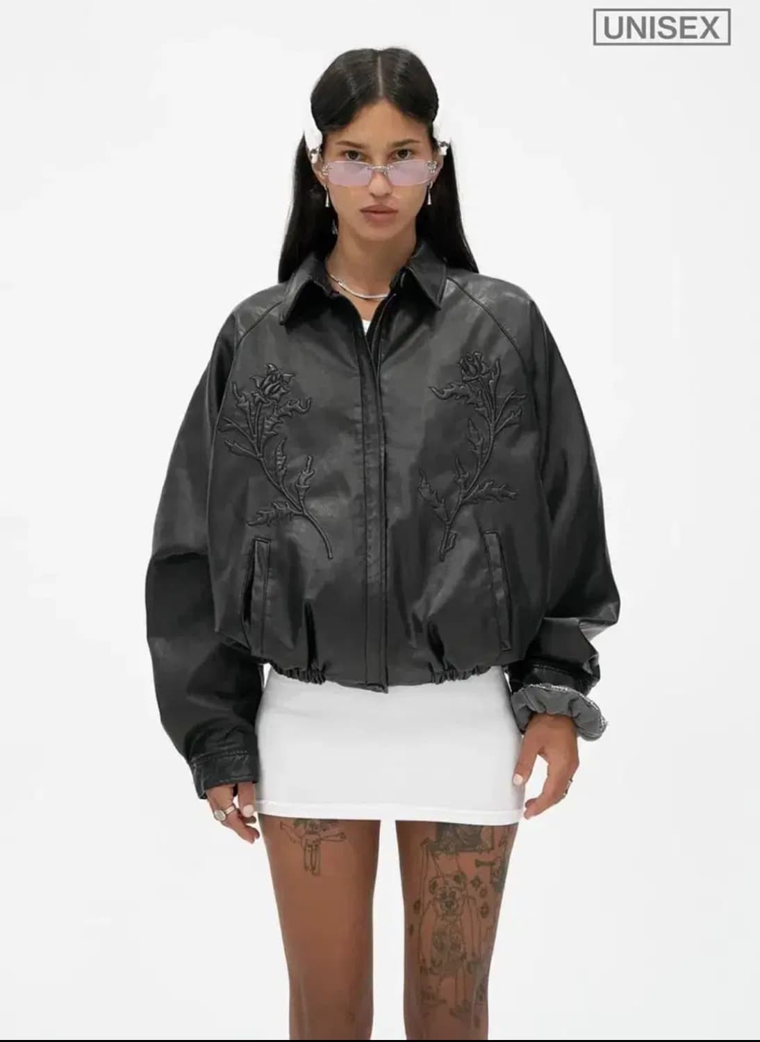 604service rose leather jack 블랙 팝니다 상품이미지3