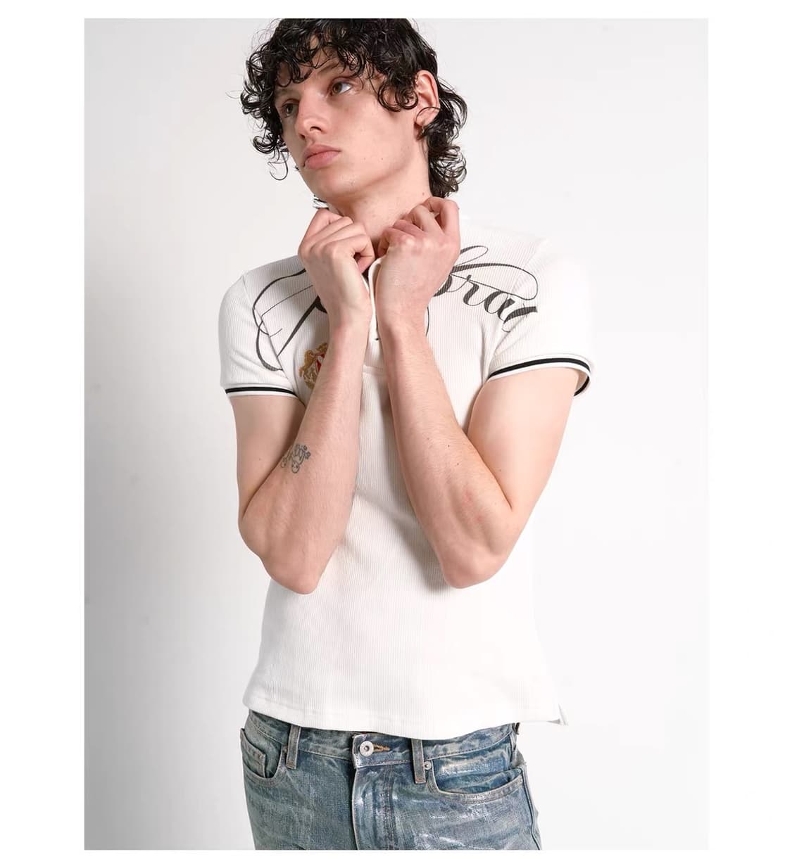 RUDEBRAT Cross Print Polo Shirt 상품이미지2