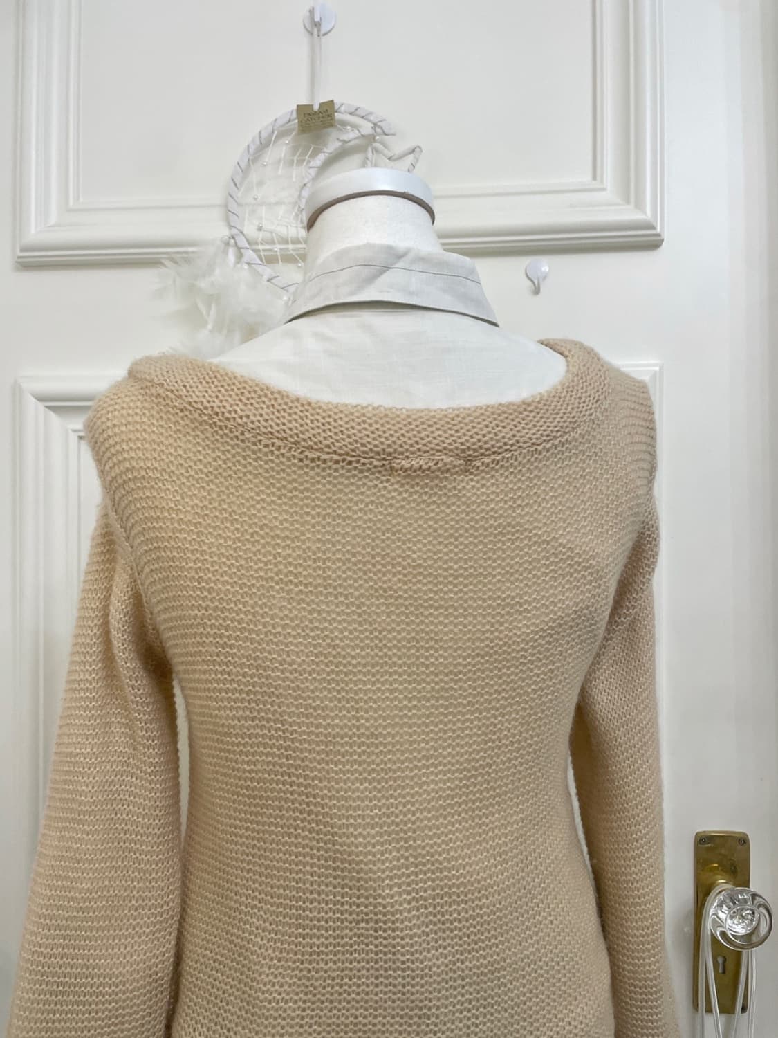 beige unbalance basic warm cardigan 상품이미지6