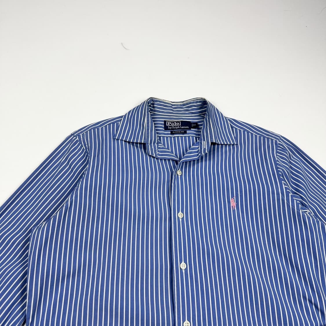 폴로 랄프로렌 포니 스트라이프 블루 셔츠 (S) 상품이미지1