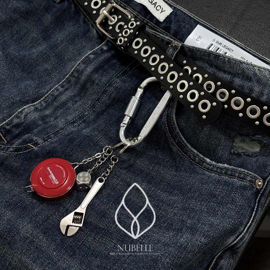 🌗 Eyelet stud belt / 아일렛 스터드 가죽 벨트 상품이미지9