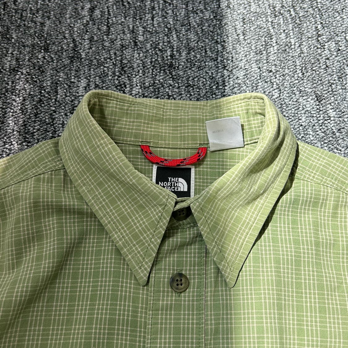 노스페이스 체크 패턴 그린 반팔 셔츠 상품이미지5
