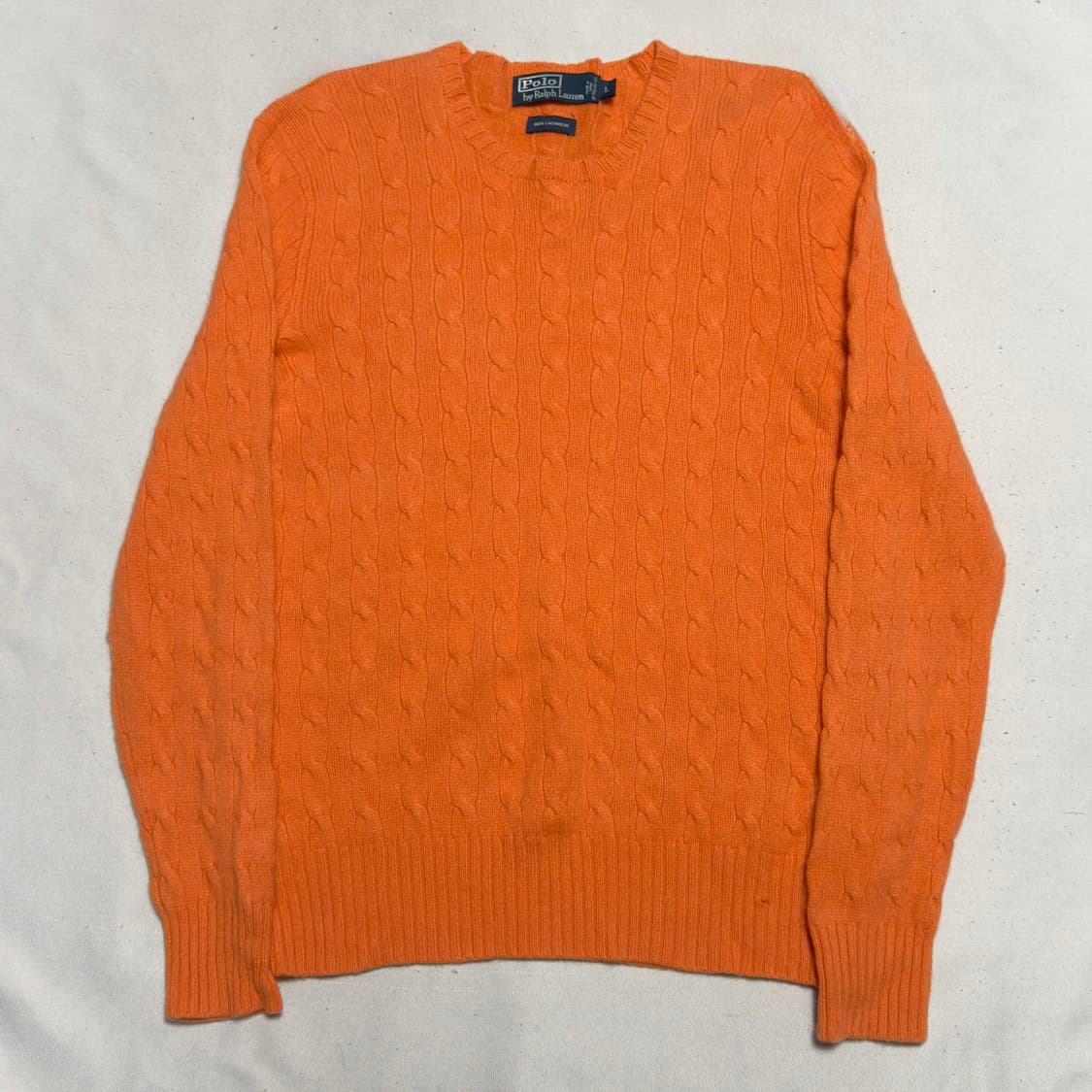 L 폴로랄프로렌 오렌지 캐시미어 케이블 니트 상품이미지2