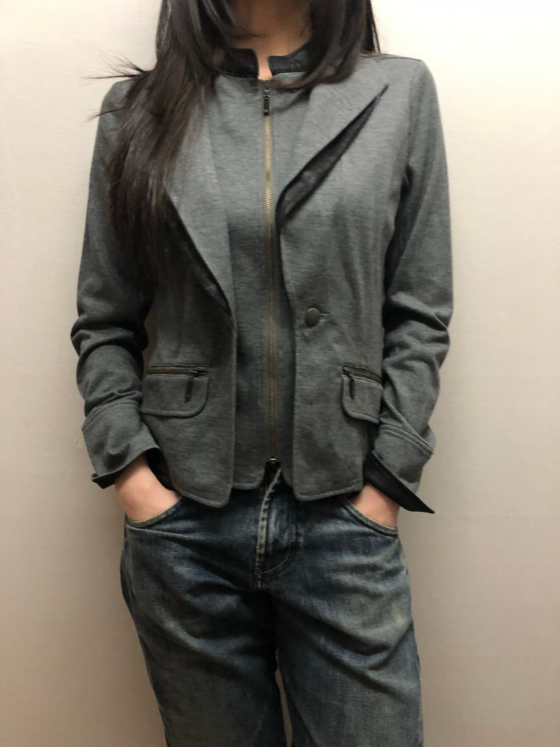 빈티지 그레이 펑크 자켓 상품이미지6