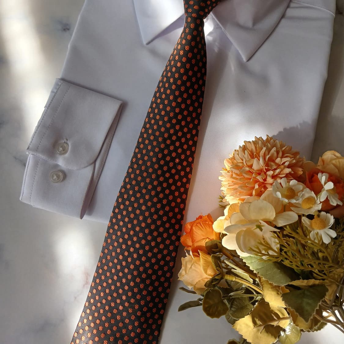 팔질레리 실크 그레이 도트 패턴 넥타이 9.1cm A등급 A19859
 상품이미지6