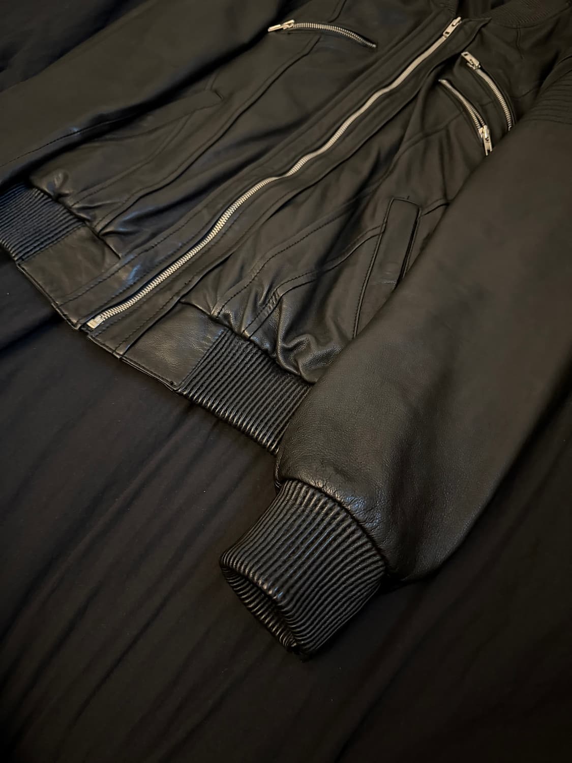 빈티지 바이커 램스킨 자켓 상품이미지3