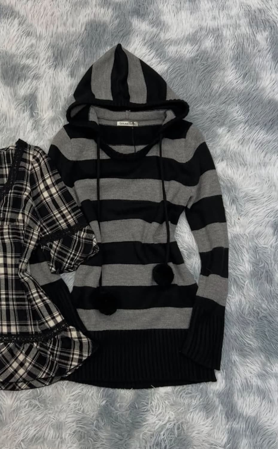 빈티지 단가라 니트 후드 상품이미지1