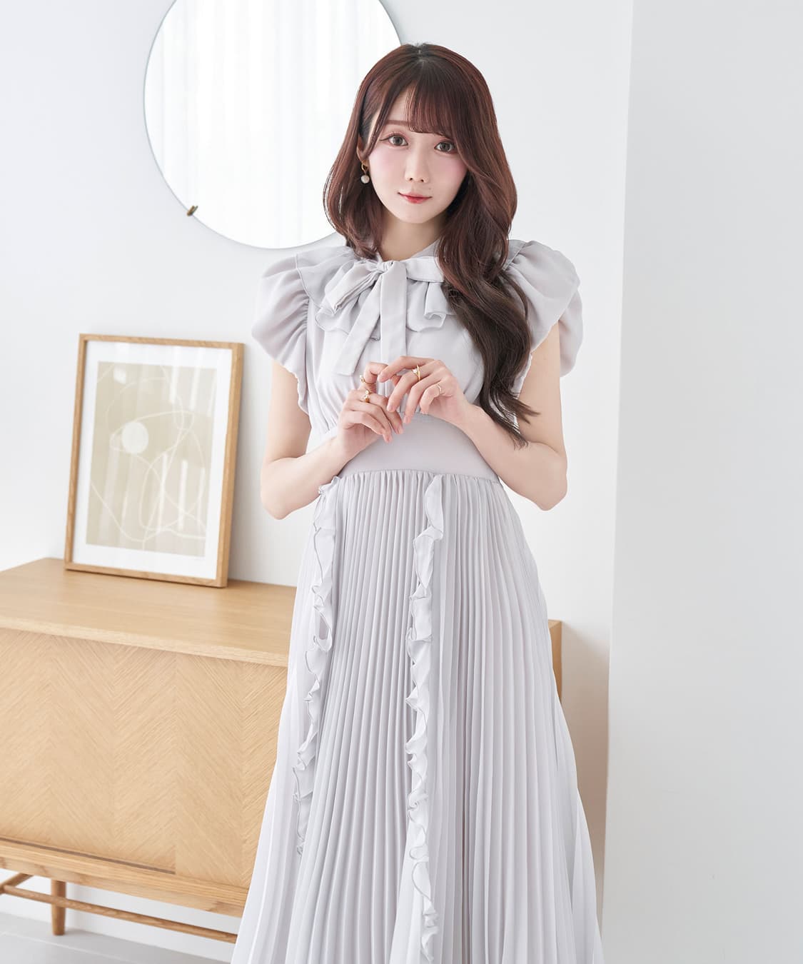 rosemuse 로제뮤즈 쉬폰 플리츠 드레스 양산형 지뢰계 스나계 걸리 상품이미지2