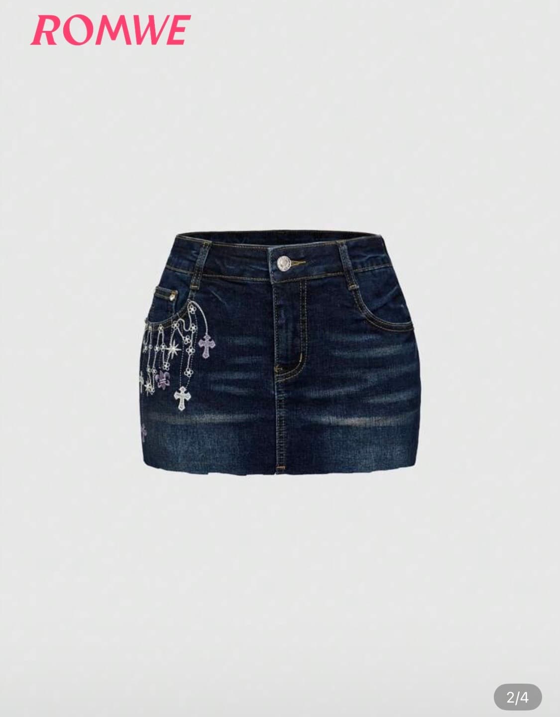 롬위 y2k 자수스커트 상품이미지2