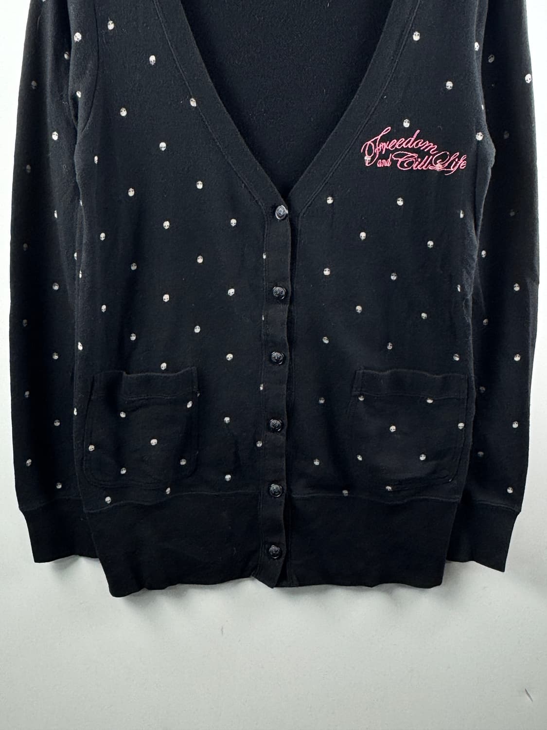 JPN Y2K 스컬 도트 가디건1759 상품이미지3