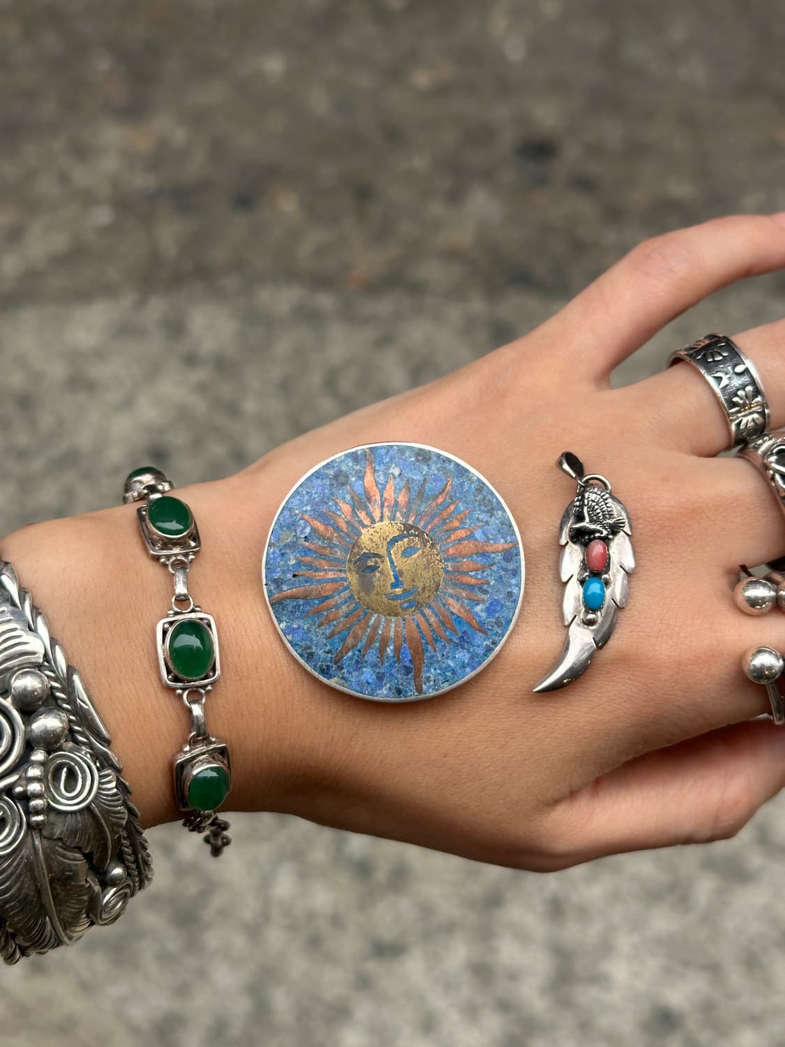 Mexico Sol de Azul 925silver brooch&pend 상품이미지5