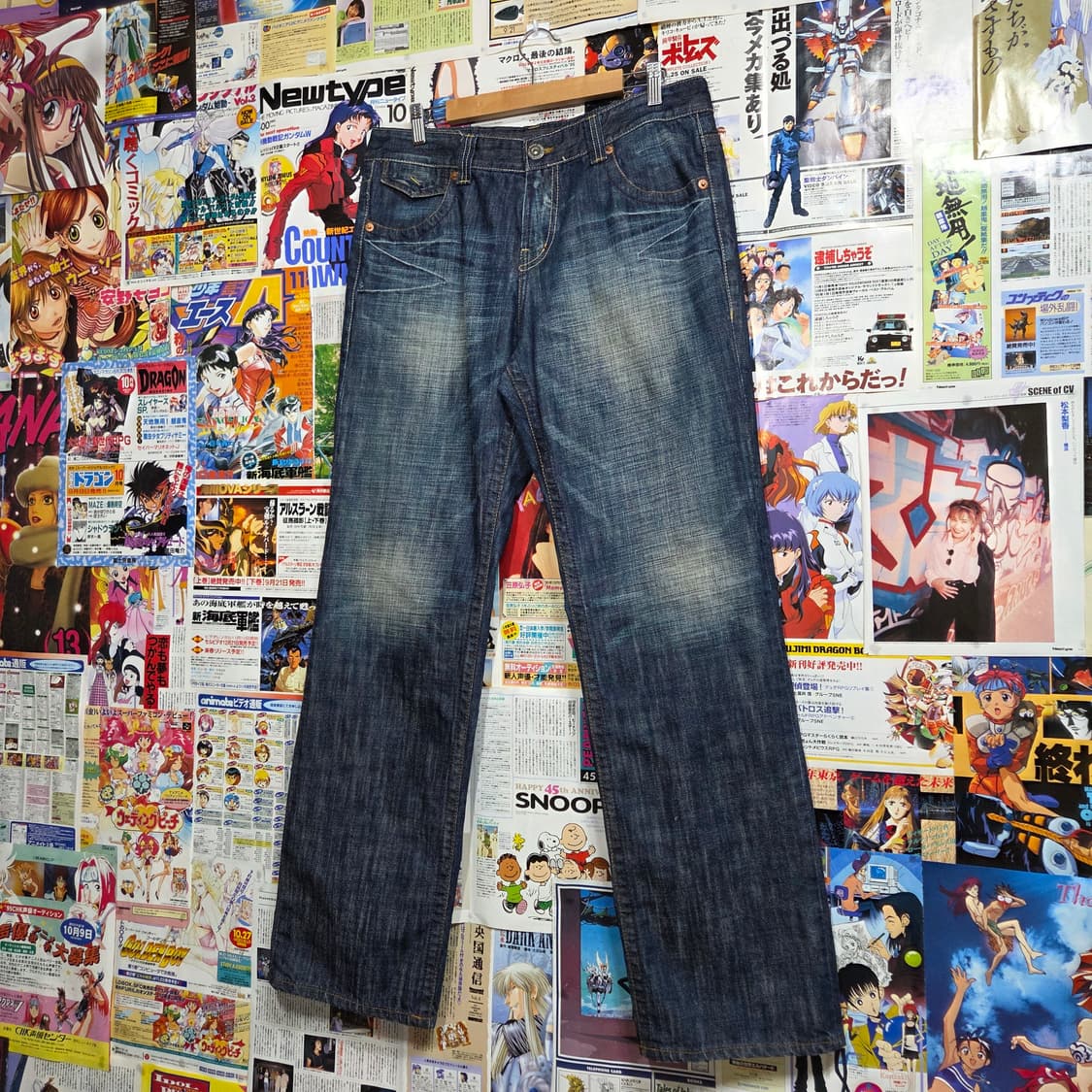 빈티지 진청 워싱 포켓 와이드 팬츠 상품이미지2