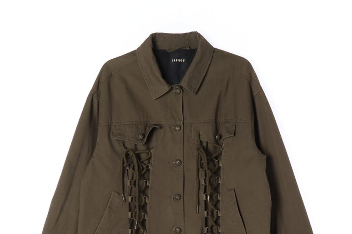 LABIJOU 레이스업 스트링 야상 자켓 F 상품이미지3