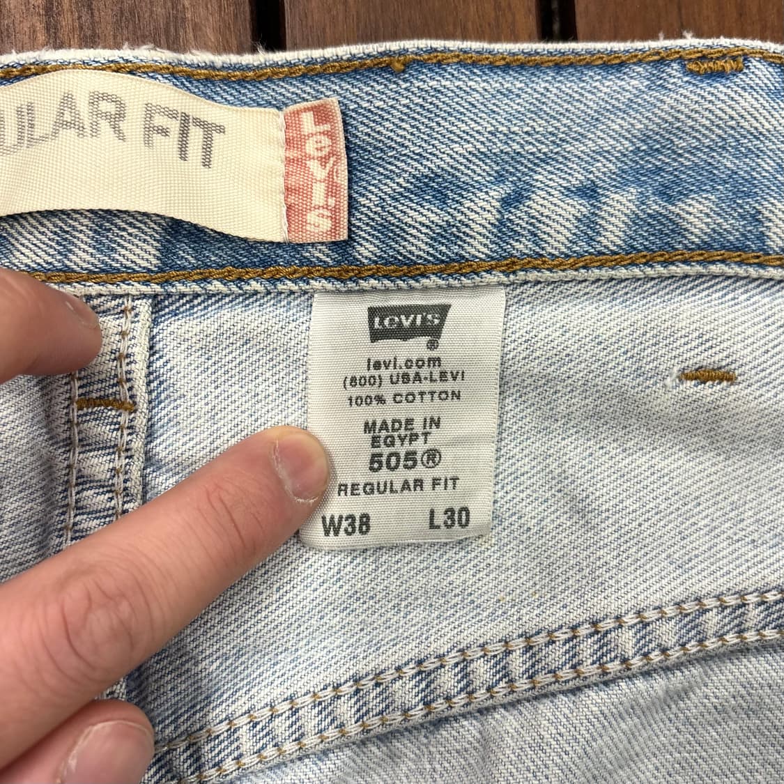 (35) 00s 리바이스 505 연청 워싱 데님 팬츠 상품이미지6