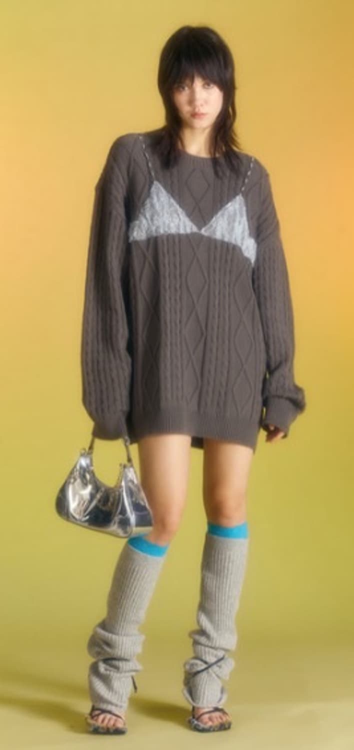 앤더슨벨 레이스란제리 보이프렌드 니트 상품이미지3