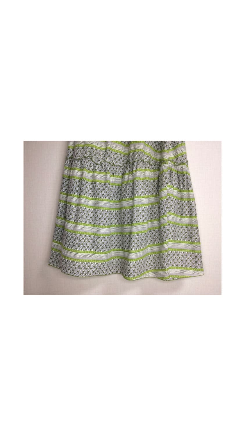 빈티지 그린 플라워 모리걸 밴딩 스커트 상품이미지3