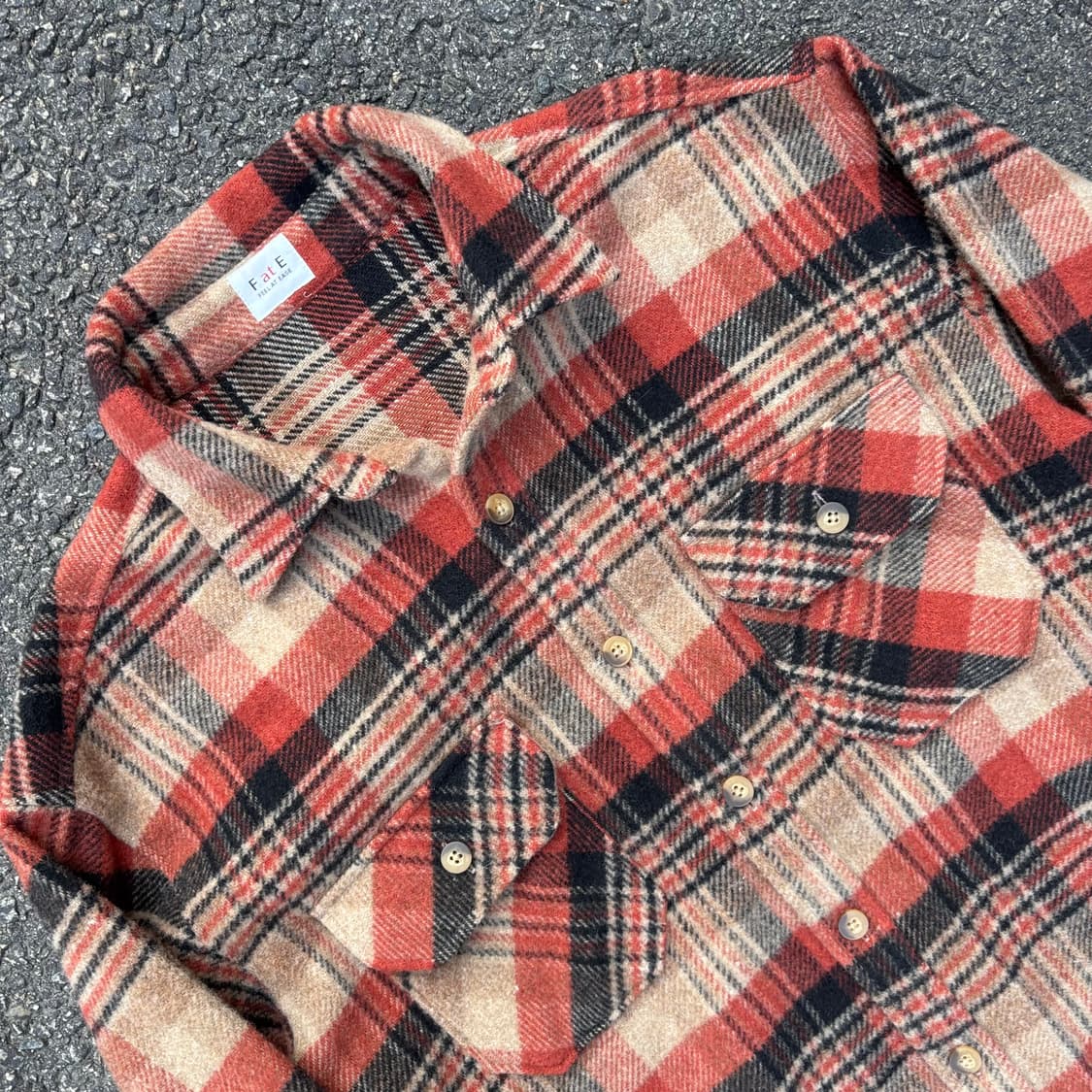 Fate 헤비 울 체크셔츠 상품이미지4