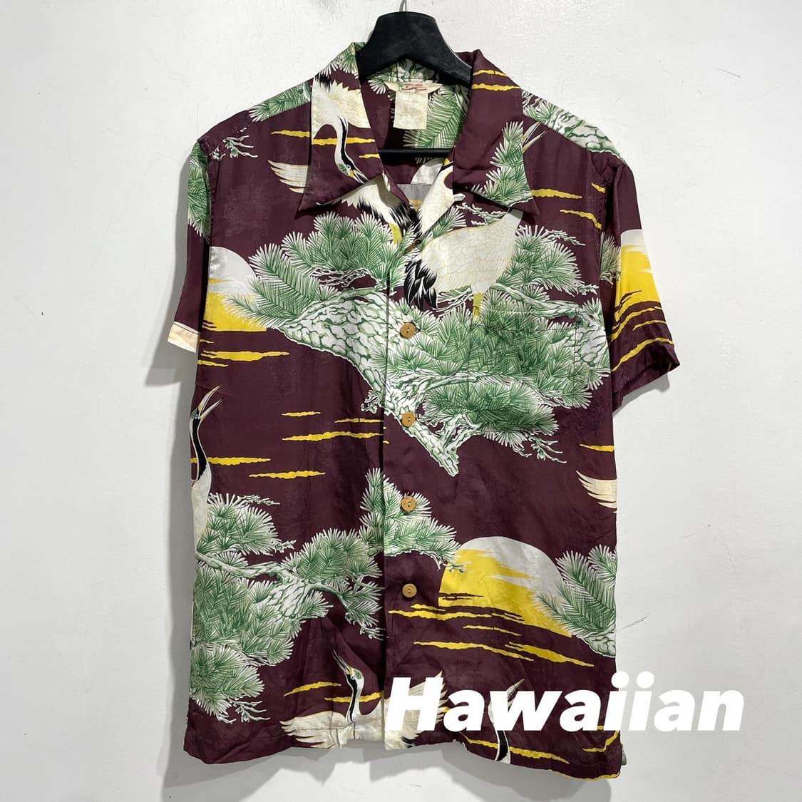 하와이안 그래픽 실크 반팔셔츠 상품이미지1