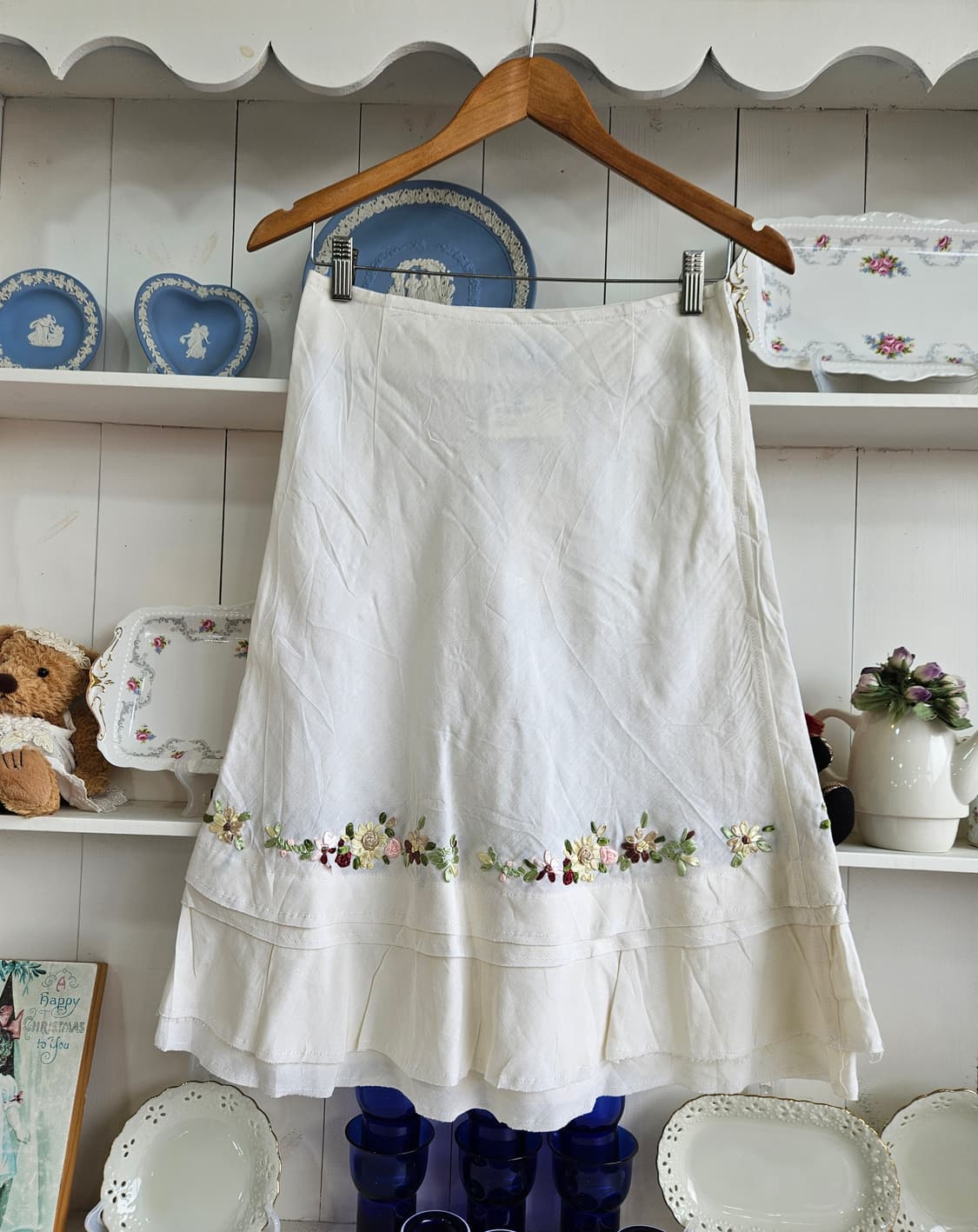 꼼데가르송 플라워 자수 스커트 상품이미지1