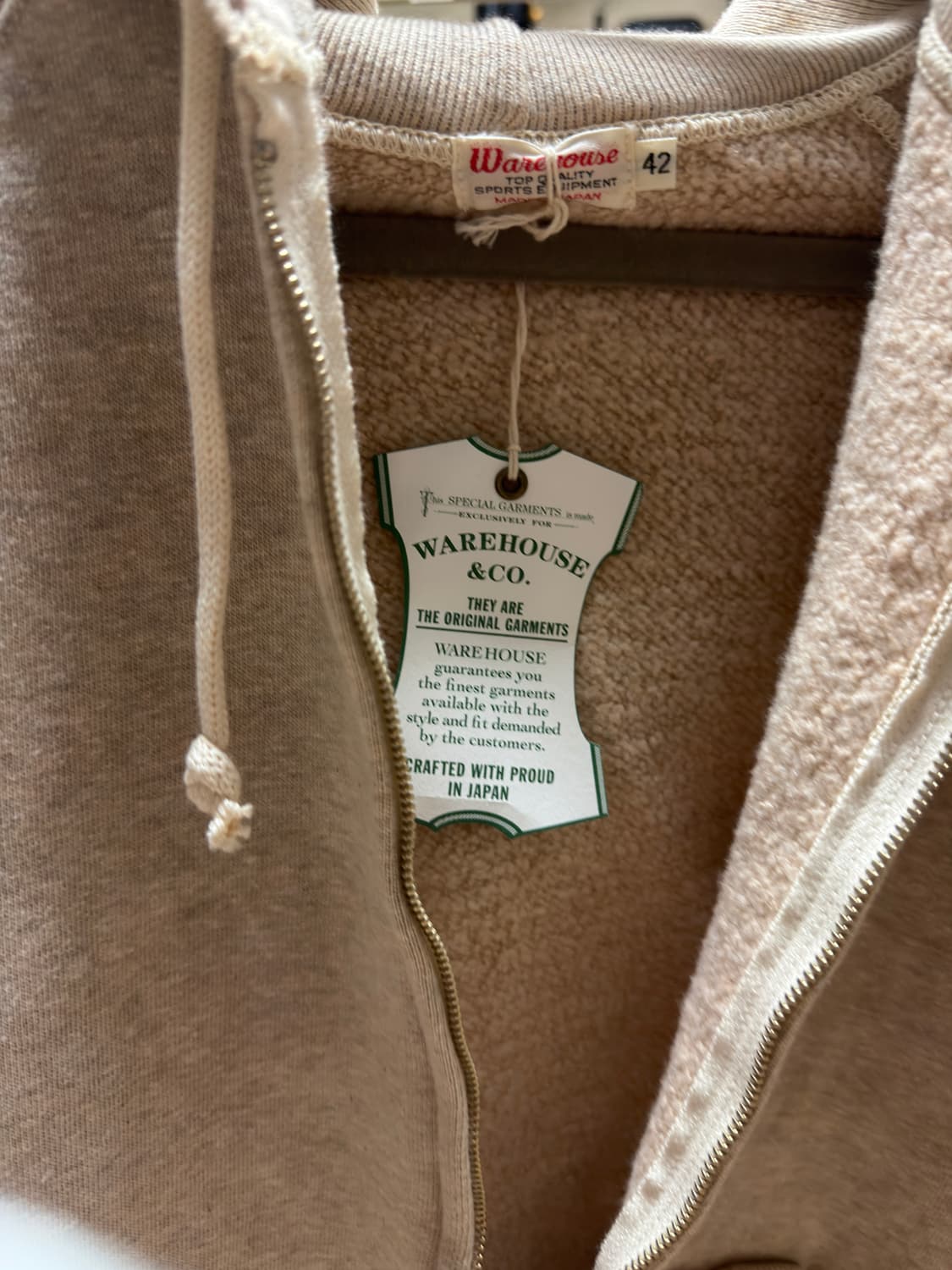 웨어하우스 LOT 451 RAGLAN FREEDOM 풀 집업 오트밀 42 상품이미지5