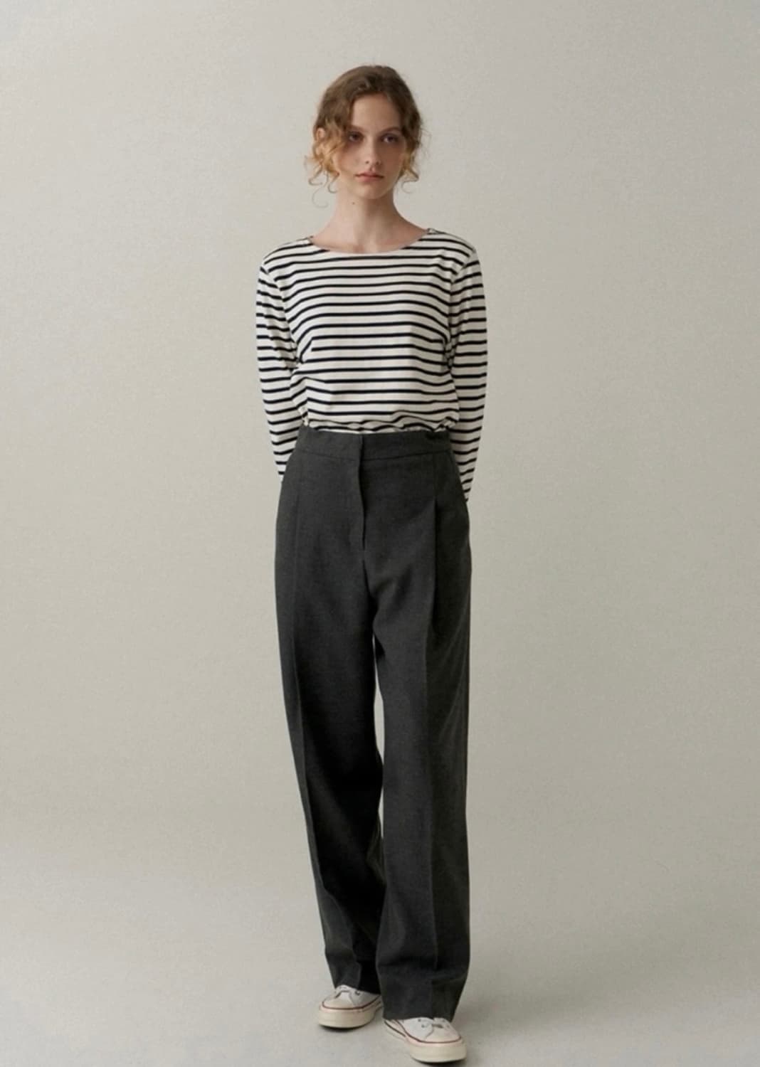 Blank03 Two-way wool tuck pants 슬랙스 차콜 S 상품이미지1