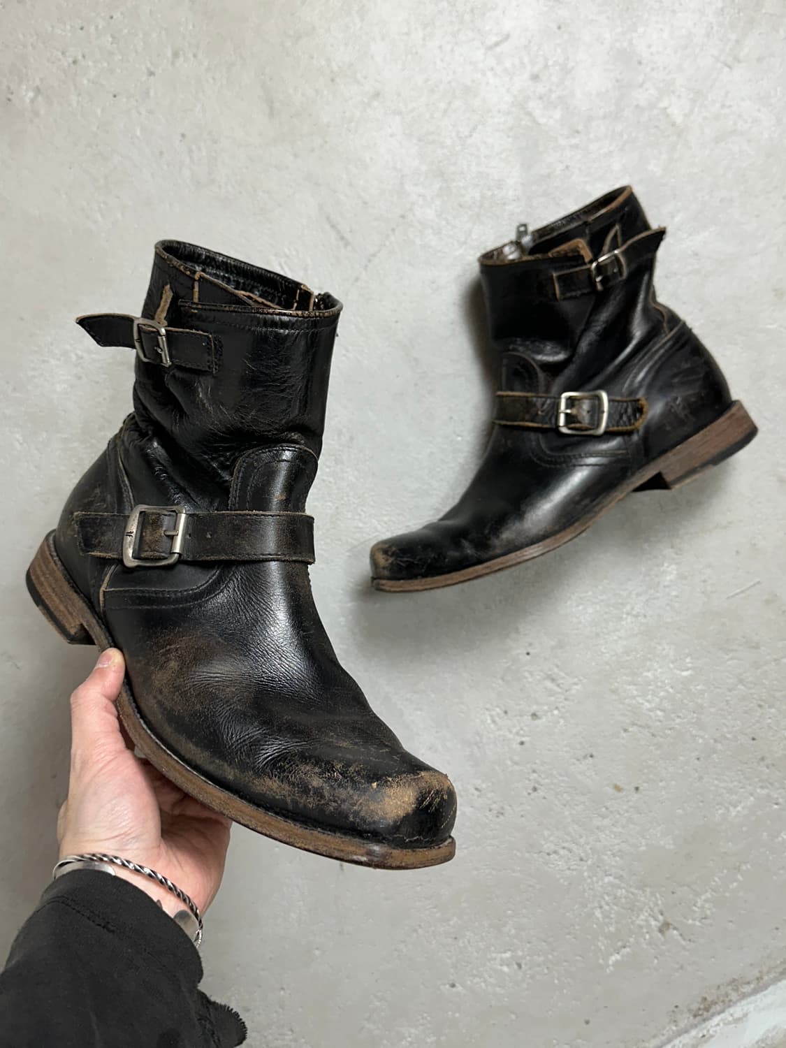 00's FRYE 스퀘어토 엔지니어 부츠 빈티지 바이커 부츠 상품이미지1