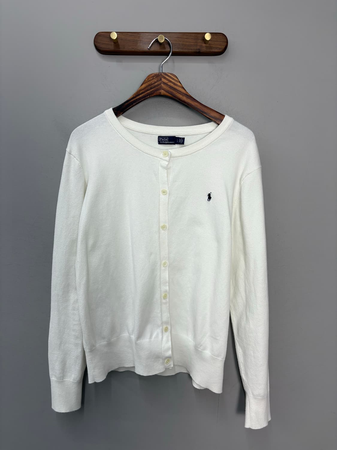 폴로랄프로렌 워셔블 피마코튼 화이트 가디건 A3290 상품이미지2