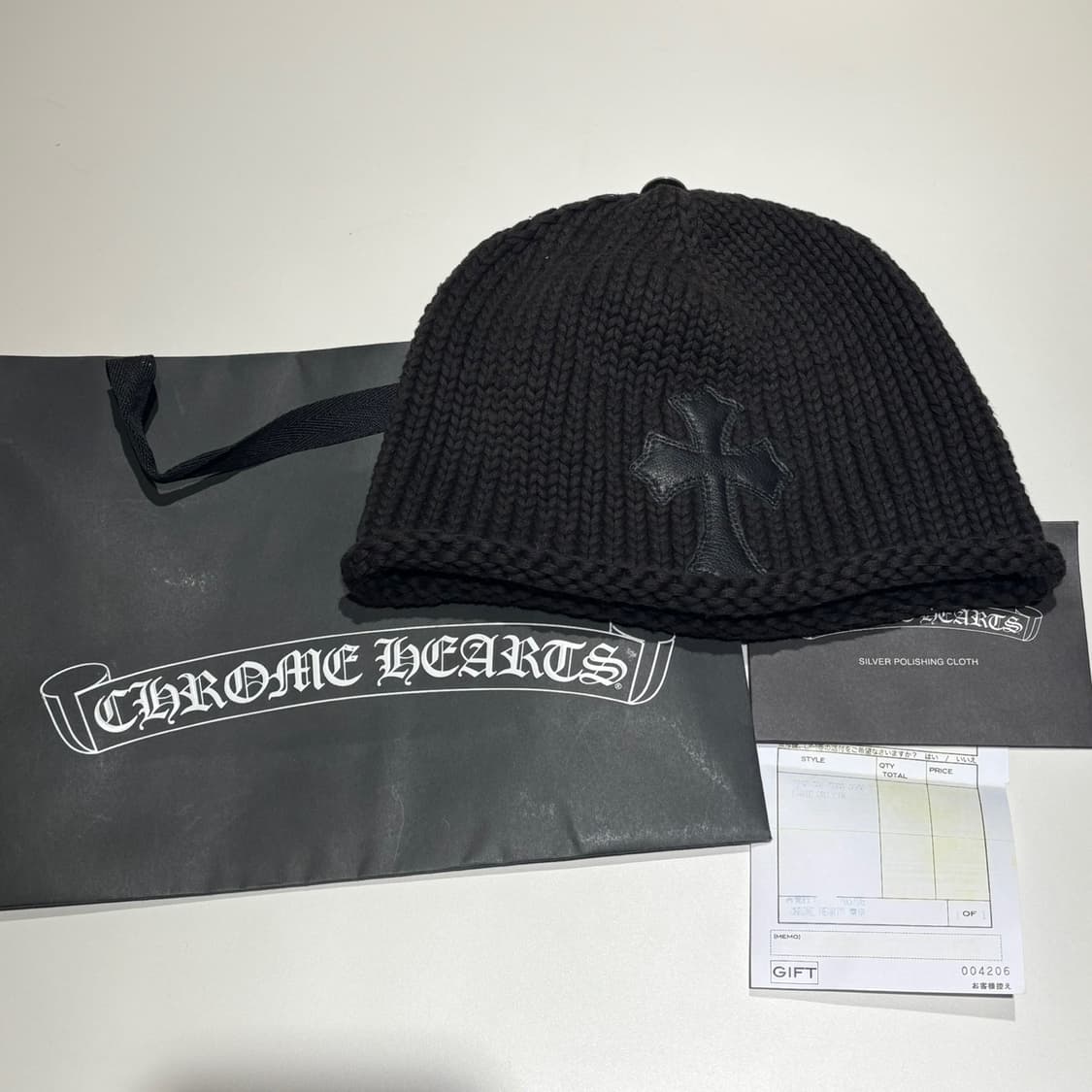 크롬하츠 레더 패치 크로스 코튼 비니 상품이미지1