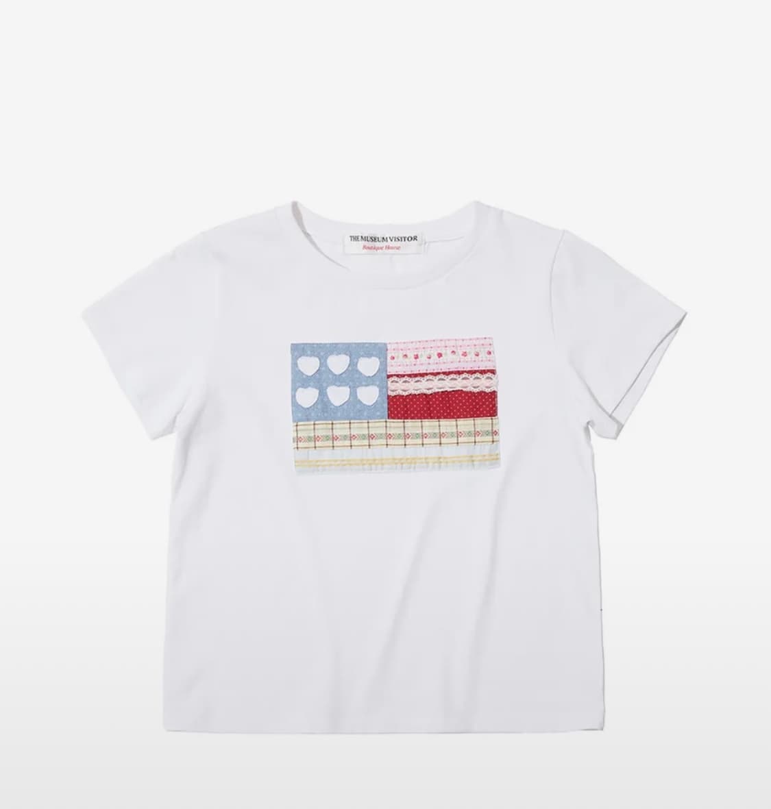더뮤지엄비지터 패치워크 식스 하트 티셔츠 반팔 상품이미지1