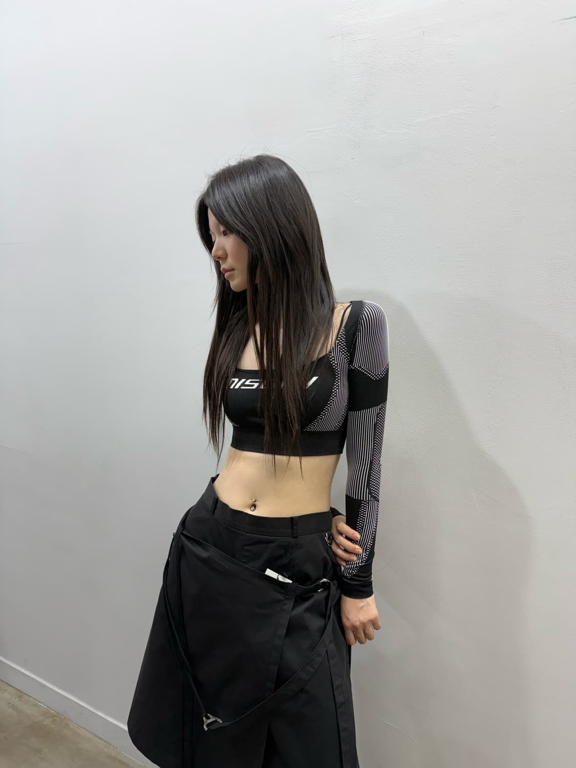 미스비헤이브 크롭 액티브 매쉬탑 상품이미지3