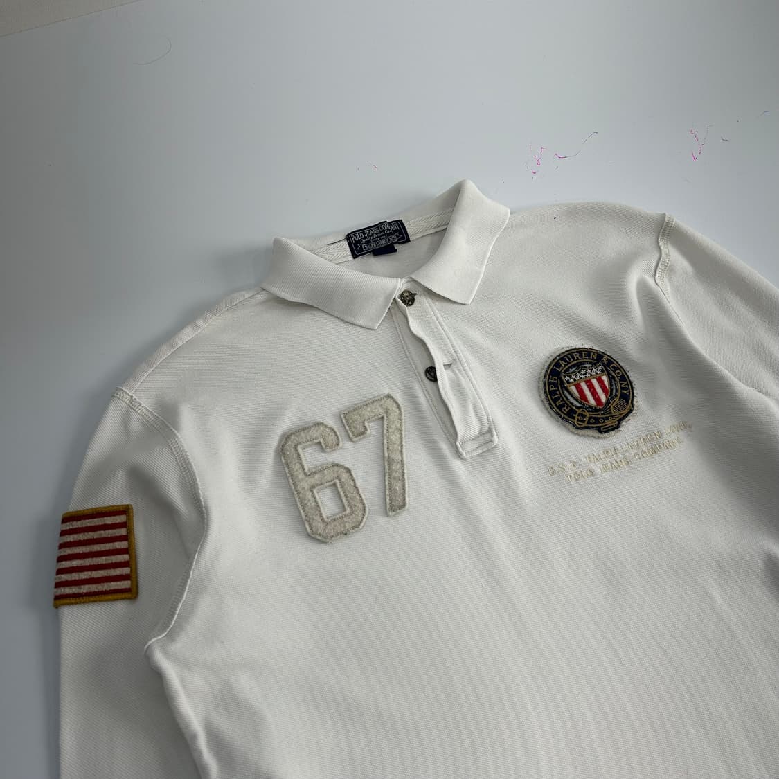 Polo 폴로 화이트 성조기 카라티 상품이미지4