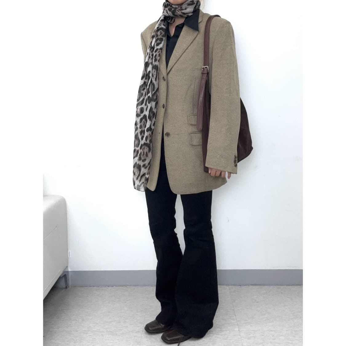 빈티지 베이지 블레이저 울 자켓 상품이미지3