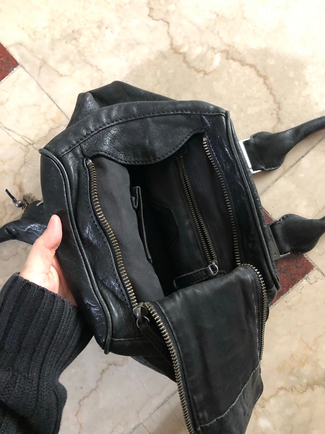 [직수입] 빈티지 diesel 레더 토트 백 블랙 상품이미지9