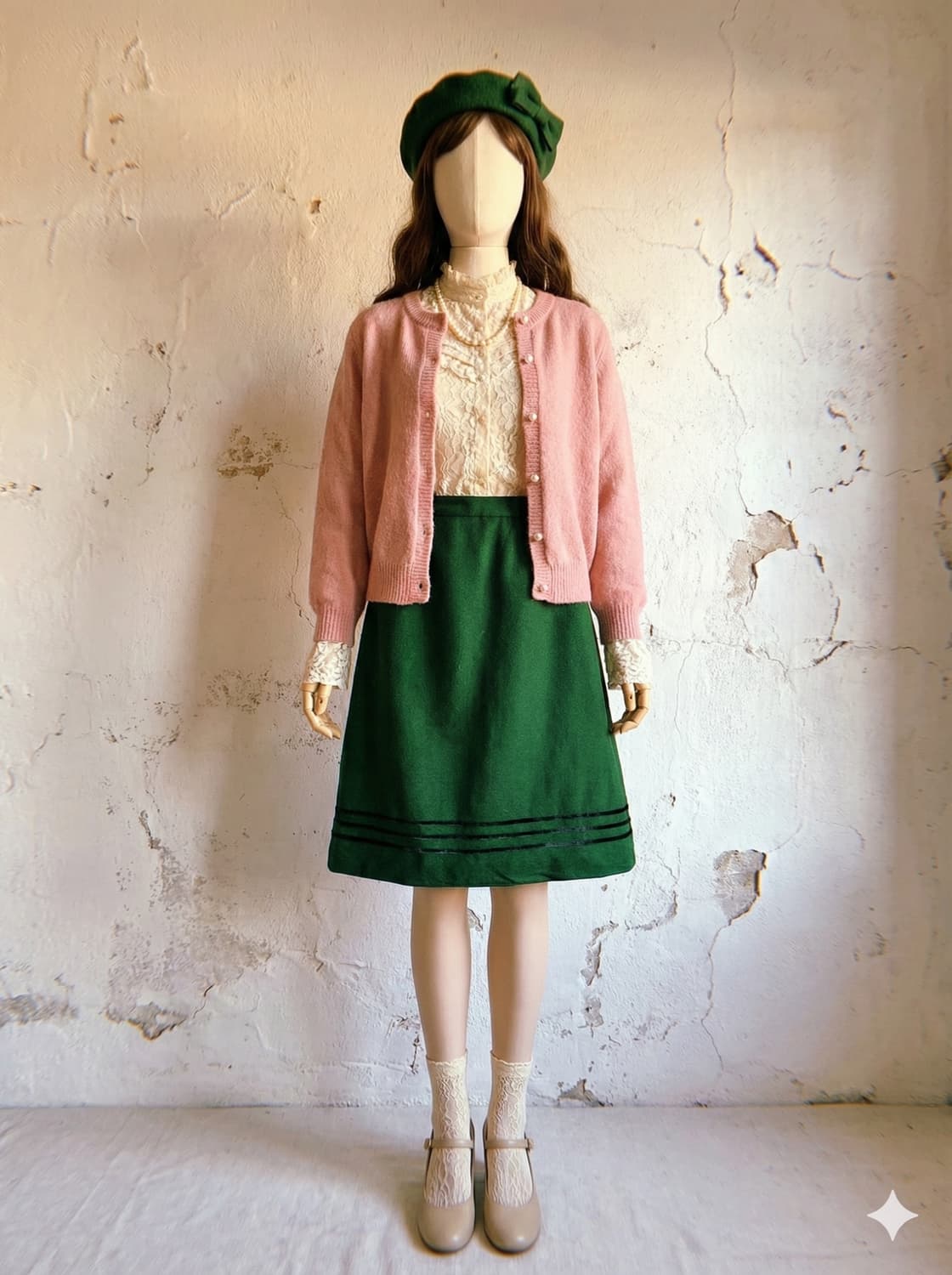 벨벳 라인 울 스커트 상품이미지2