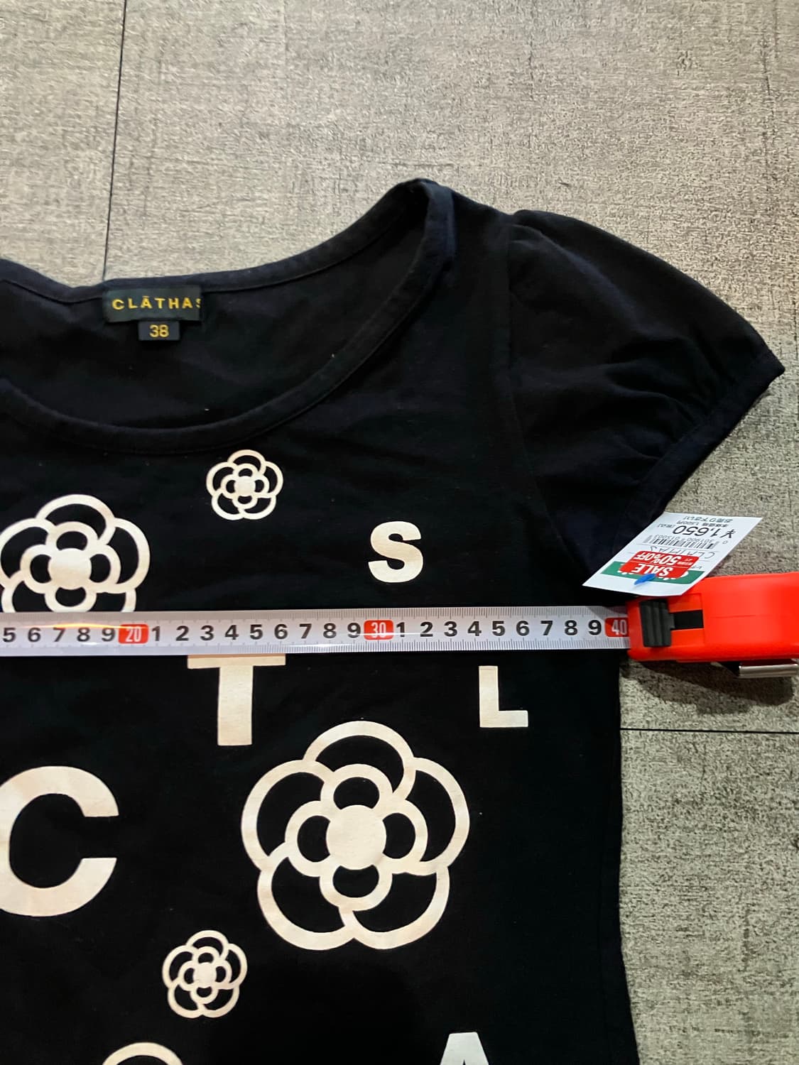 일본빈티지 Clathas 핀터깔y2k 대대장 딱붙핏 반팔티셔츠 상품이미지2