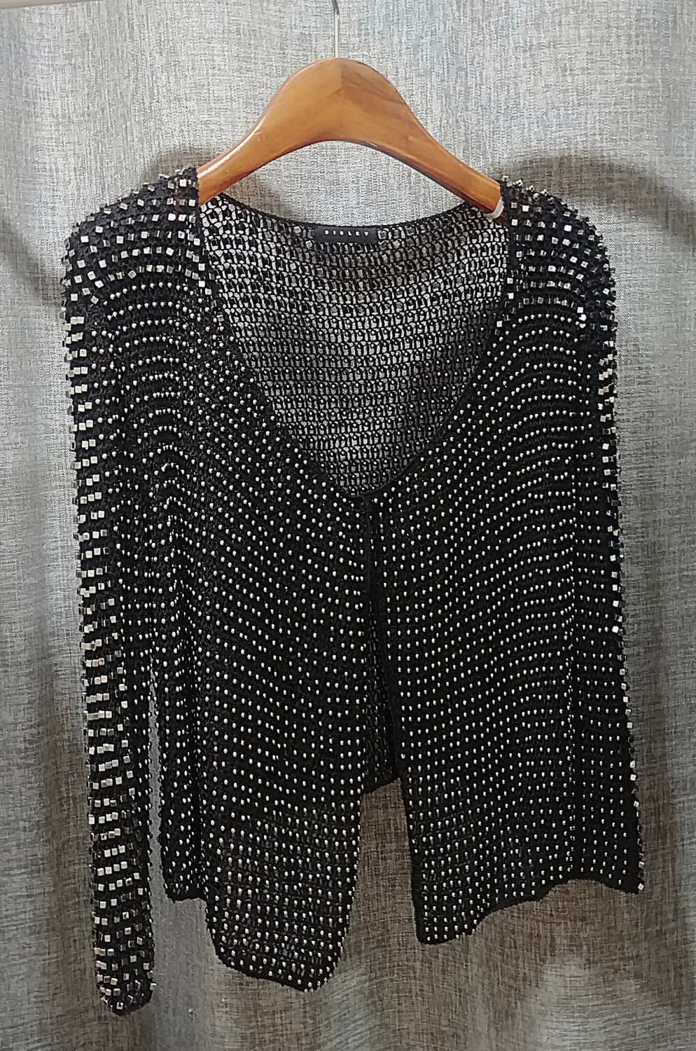 SISLEY 시슬리 스터드 비즈 가디건/블랙 상품이미지1