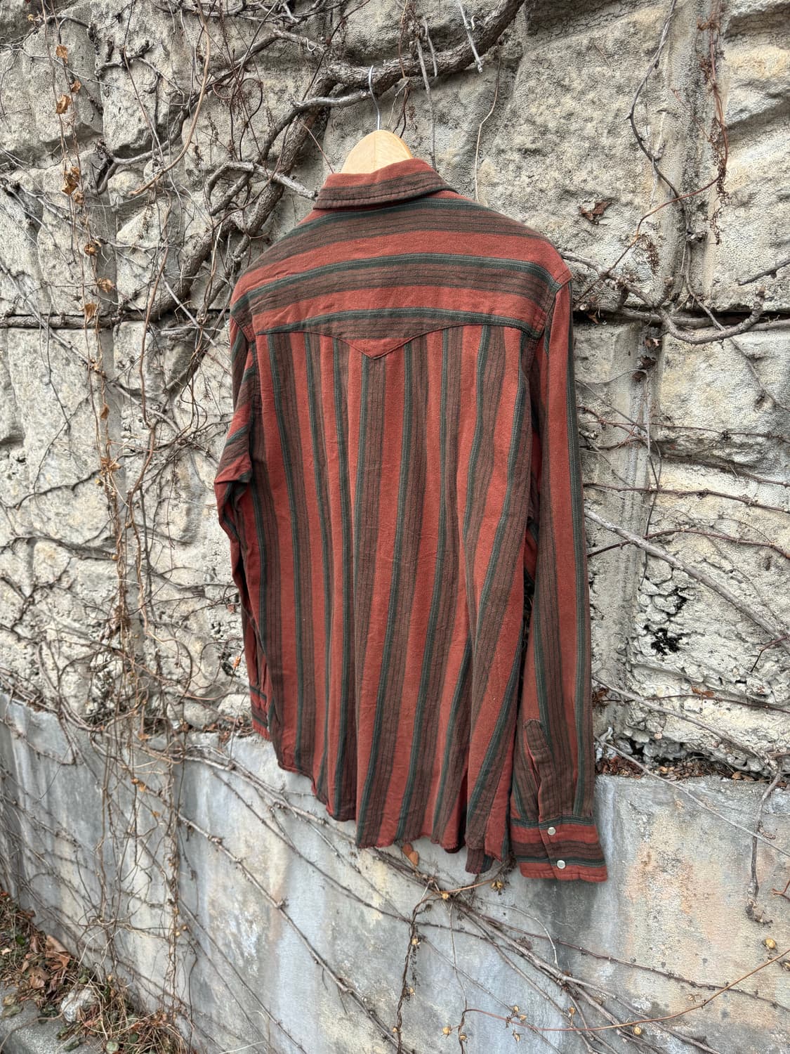 랭글러 빈티지 코튼 스트라이프 웨스턴 셔츠 상품이미지4