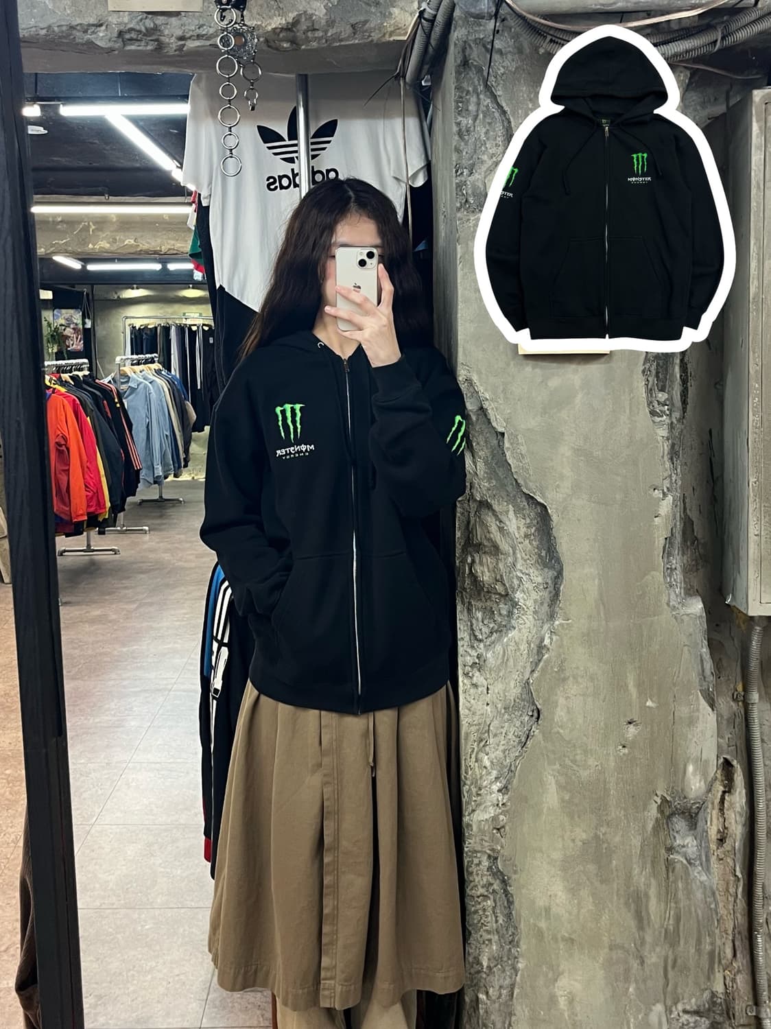 몬스터 에너지 후드집업 블랙 M #csz2208 상품이미지1